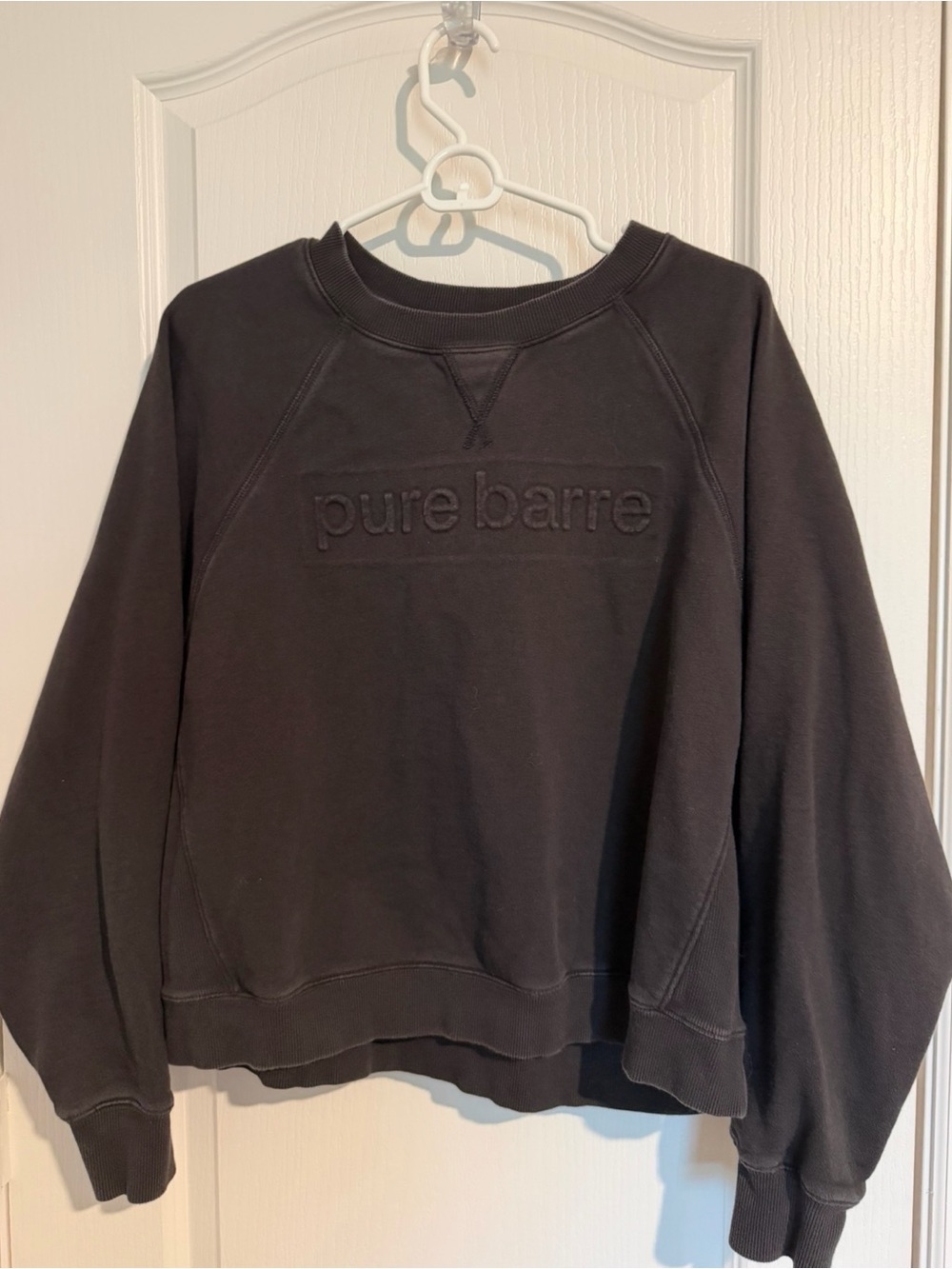 Pure Barre Black Embroidered Logo Crewneck Sweatshirt